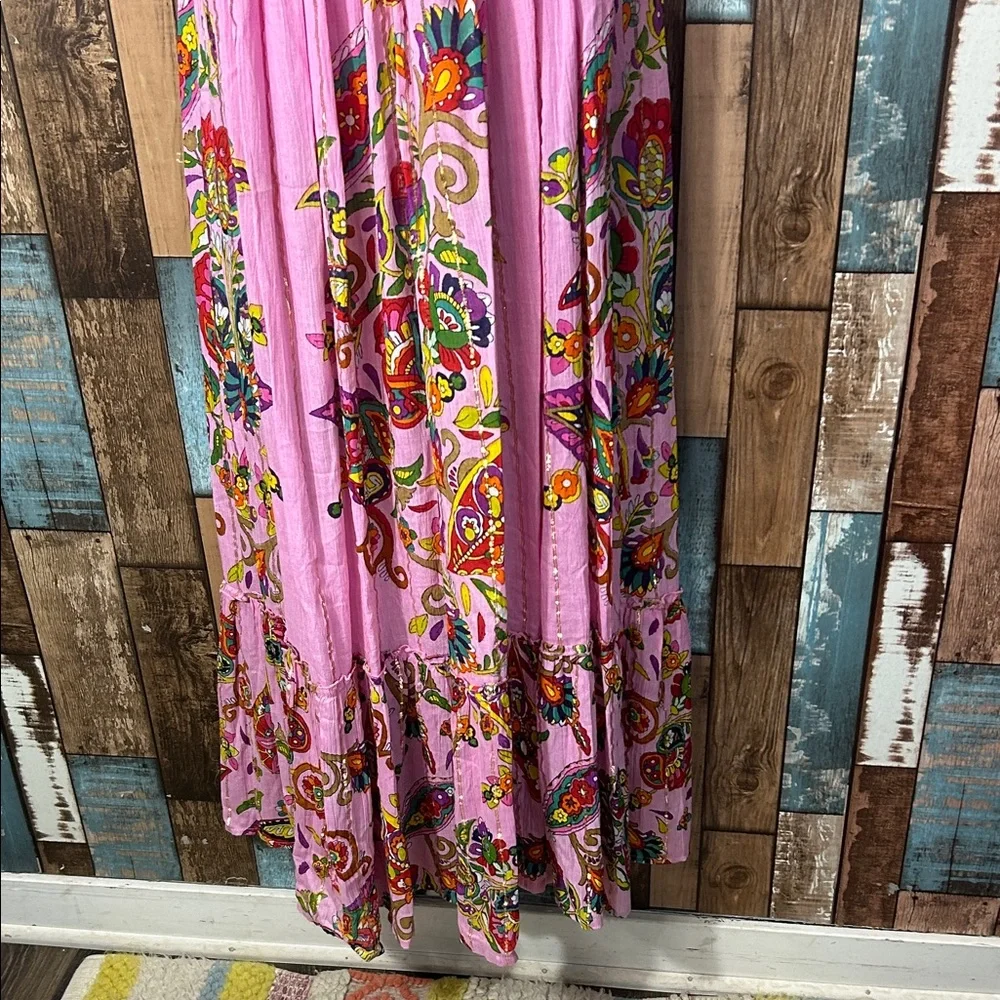 Pink Floral Bohemian Maxi Dress - Women's - Picture 5 of 16